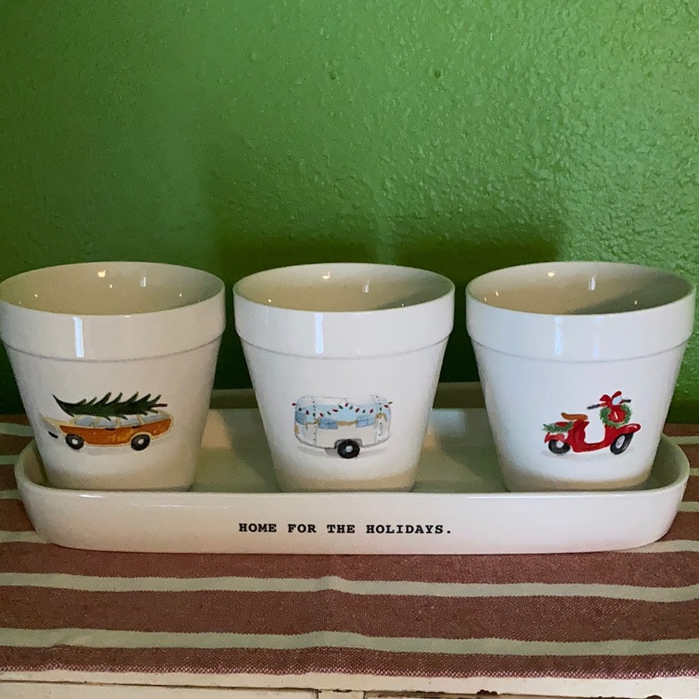 Rae Dunn Home For the Holidays planter set